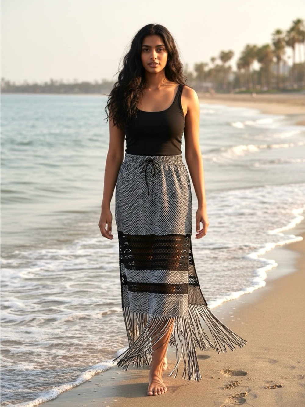 Jonathan Simkhai Fringe Beach Skirt